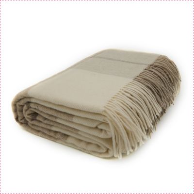 Wohndecke Fair de luxe Kaschmir easy care | Kaschmir Wolldecke | Sofadecke/Couchdecke | Tagesdecke | Flauschig & Kuschlig warm | 140 x 190 cm (Braun/Kariert, Kaschmir/Wolle/Acryl/Polyester)