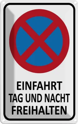 Produktbild von vianmo Blechschild 18x12 cm Einfahrt Tag und Nacht freihalten Warnschild Hinweisschild Sicherheit Vorsicht