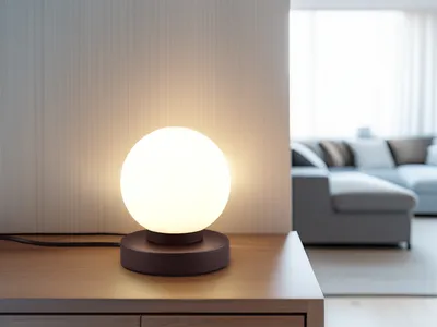 Produktbild von Kleine LED Tischlampe mit Glaskugel Lampenschirm, dimmbare Touch Nachttischlampe
