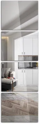 Image de Miroir mural set de 4 pièces - verre sans cadre - décoratif pour la maison salon salle de bain chambre à coucher