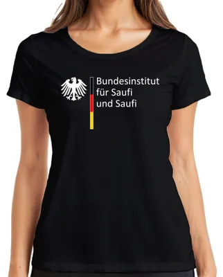 Immagine prodotto di Bundesinstitut für Saufi Saufi Biertrinker Geschenk Malle Party Maglietta da donna, nero, S