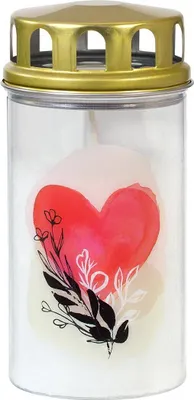 Produktbild von Ewiglicht klein mit Deckel Magnolie, Motiv "Herz Aquarell"
