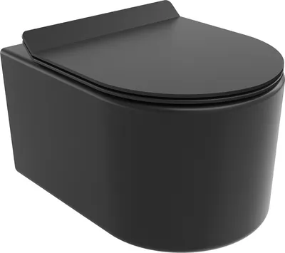 Produktbild von Mexen Sofia WC-Schüssel Randlos mit slim Sitz und Absenk-Automatik, duroplast, Schwarz matt - 30540185