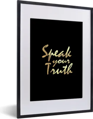 Produktbild von MuchoWow® Gerahmtes Poster Zitat - Zuversicht - Gold 30x40 cm - Poster mit Schwarzem Bilderrahmen Wandposter Rahmen Foto Bilder - Wandposter Schlafzimmer