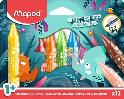 Produktbild von Maped Wachsmalstift JUNGLE fever JUMBO 12er Kartonetui