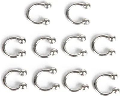 Produktbild von 10 Stück Edelstahl Hufeisen Bar Lippe Nase Septum Ohrring Ohrstecker Body Piercing-Silber,6mm