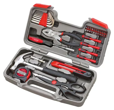 Produktbild von Ein 39-teiliges Handwerkzeug-Set mit Aufbewahrungskoffer