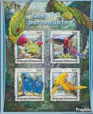 Produktbild von Briefmarken Zentralafrikanische Republik 2017 Mi 6755-6758 Kleinbogen (kompl. Ausgabe) postfrisch Papageien
