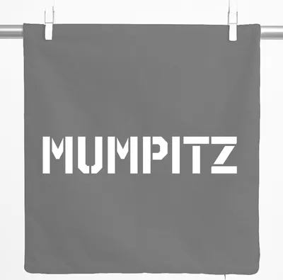 Produktbild von Huuraa Kissenbezug Mumpitz Schriftzug 40x40cm Steel Grey Baumwolle Dekokissenbezug Geschenkidee