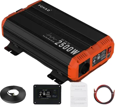 Obrázek produktu pro Měnič napětí DC-AC, čistá sinusoida, dálkové ovládání, 2500W, pro Evropu, 24V, 220-240V