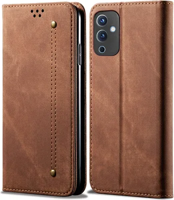 Obrázek produktu pro OnePlus 9 Pouzdro, Kožené Peněženkové Pouzdro s Magnetickým Uzavíráním a Stojánkem pro OnePlus 9 Hnědý
