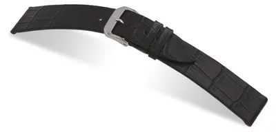 Produktbild von Happel Lederband Charleston 12mm schwarz mit Alligatorprägung