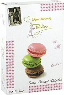 Obrázek produktu pro Macarons de Pauline Jahodové pistáciové čokoládové makronky 72g 5er Pack