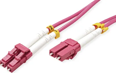 Produktbild von VALUE LWL-Kabel 50/125µm OM4, LC/LC, LSOH, violett, 0,5 m