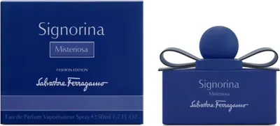 Produktbild von Salvatore Ferragamo Signorina Misteriosa Fashion Editions, Frauen, 50 ml, Spray, ALCOHOL DENAT. (SD ALCOHOL 39-C), PARFUM (FRAGRANCE), AQUA (WATER), LIMONENE, BENZYL SALICYLATE,..., 100 mm, 56 mm