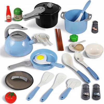 Produktbild von Kinderküche Zubehör Set - Spielküche Kochset mit Töpfen & Pfanne für Kinder