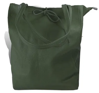 Produktbild von Florence ital. Shopper Echtleder Damen Business dunkelgrün D2OTM107L