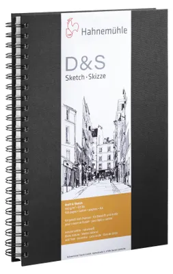 Produktbild von Hahnemühle Skizzenbuch D&S A4 160 Seiten 140 g/m² Spiralbuch, für Bleistift und Kohle