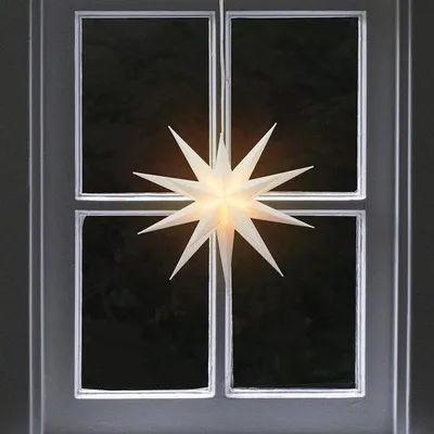 Productafbeelding van 3D Kerstster Lamp Decoratie voor Raam - Witte Advent Ster 35cm
