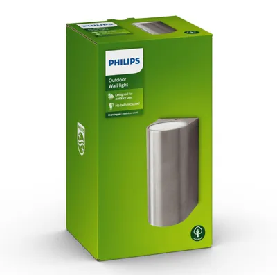 Image de Philips Nightingale Applique murale, éclairage extérieur pour jardin, 2 x 35 W 10 x 8 x 16 cm acier inoxydable