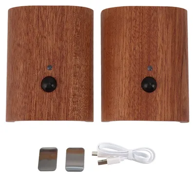 Obrázek produktu pro 2 ks noční světlo do chodby, inteligentní propojení, dřevo, pohybový senzor, schody, USB, dobíjecí, magnetické, nástěnné, LED