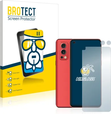 Produktbild von BROTECT Schutzglas für OnePlus Nord 2 5G (Display+Kamera) Schutzfolie Panzer Folie Glas Display Schutz klar