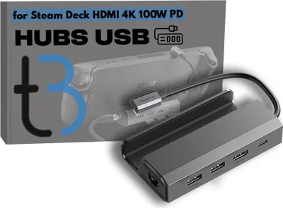 Obrázek produktu pro JSAUX HUB USB-C adaptér pro konzoli Steam Deck, HDMi 4k 60Hz 100W, dokovací stanice 5 v 1 pro konzoli Steam Deck, příslušenství pro konzoli Steam Deck