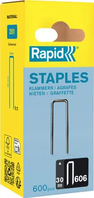Produktbild von Rapid Schmalrückenklammern Typ 606 30 mm 600 Stück