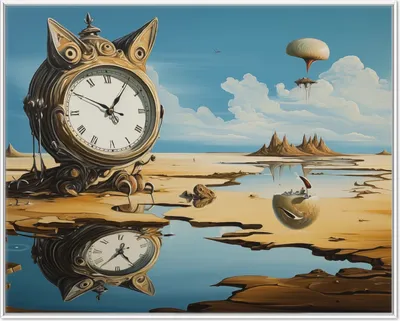 Produktbild von Wallario Wandbild Spiegelungen der Zeit, Größe: 40,30 x 50,30 cm, Poster mit weißem Aluminiumrahmen