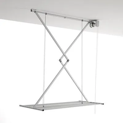Immagine prodotto di Stendino pieghevole salvaspazio a soffitto - Grigio 120 - Struttura in alluminio