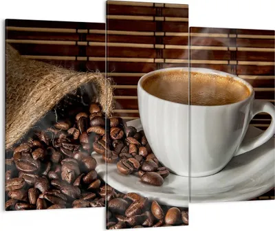 Produktbild von Bild auf Leinwand - Leinwandbild - Aroma Kaffee Getreide - 130x100cm - Wand Bild - Wanddeko - Leinwanddruck - Bilder - Kunstdruck - Wanddekoration - Leinwand bilder - Wandkunst - CB130x100-2382