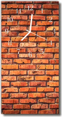 Produktbild von Tulup Glasuhr Wanduhr Küchenuhr Echt-Glas 30x60 Ziegelmauer Orange