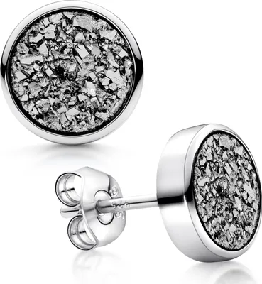 Produktbild von MATERIA by Matthias Wagner Glitzer Ohrstecker Damen rund 925 Silber rhodiniert SO-74-Silber