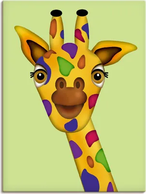 Produktbild von ARTland Leinwandbild Bunte Giraffe Größe: 90x120 cm