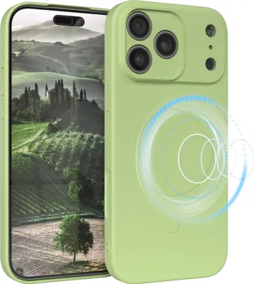 Produktbild von EAZY CASE - Silikonhülle magnetisch für Apple iPhone 17 Pro Max, Hülle Silikon, weich stoßfeste Magnet Handyhülle, Schutzhülle mit Kameraschutz, TPU Bumper in Grün