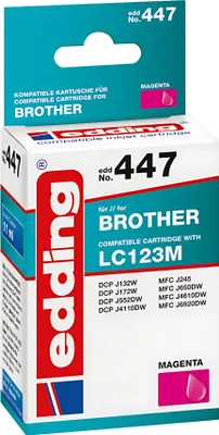 Image de edding EDD-447 cartouche d'impression magenta compatible avec brother LC-123M