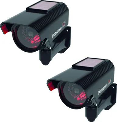 Produktbild von BASI - CCD Solar Kamera-Attrappe - KA 311 - Schwarz - Solarbetrieben - IP 23  - Montagematerial inkl. - 2 Stück - 1000-0311