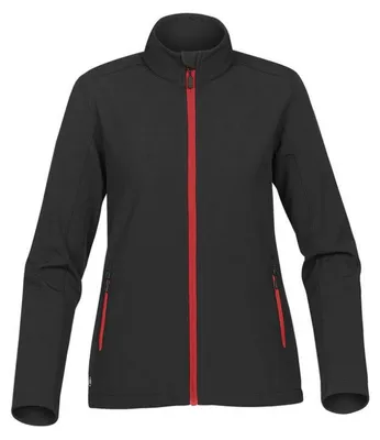 Produktbild von Stormtech - "Orbiter" Softshelljacke für Damen FK2767 (S) (Schwarz/Leuchtend Rot)