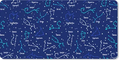 Produktbild von MuchoWow® Schreibtischunterlage Zodiac - Sternennacht - Muster - Jungen 80x40 cm - XXL Mauspad - Gaming Mauspad