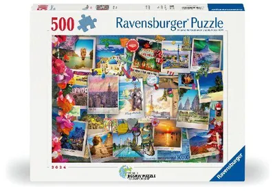 Produktbild von Erwachsenenpuzzle 500 Teile - Weltreise - Pinnwand