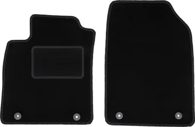 Produktbild von Velours-Fußmatten Vorne passend für Opel Vectra C (Fließheck, Schrägheck, Limousine, Bj. 2002-2008) –  schwarz, passgenau, mit Befestigungen set 2 Stk. - STANDARD