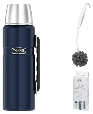 Zdjęcie produktu dla THERMOS STAINLESS KING BEVERAGE BOTTLE 1,20 Trinkflasche 1,2l – Vorteilsset mit Reinigungsbürste CLEAN FIX 30 cm