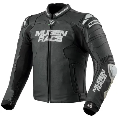 Image de MUGENRACE Mry blouson en cuir perforé pour moto, noir, 58