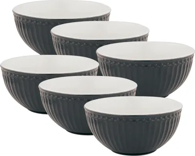 Produktbild von Greengate Alice Müslischale dark grey 14 cm Set6