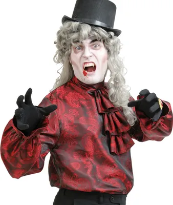 Produktbild von Vampirhemd Rot mit Rüschen Halloween Fasching Karneval Party Cosplay L