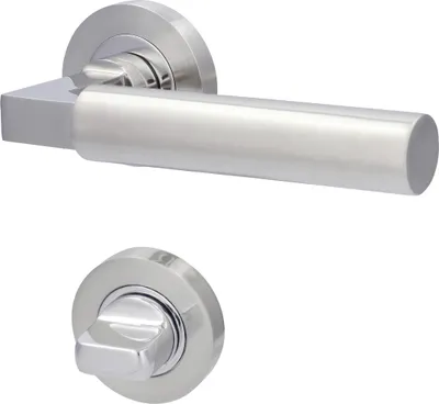 Produktbild von Alpertec WC-Rosettengarnitur Solid 2 Edelstahl silber rund