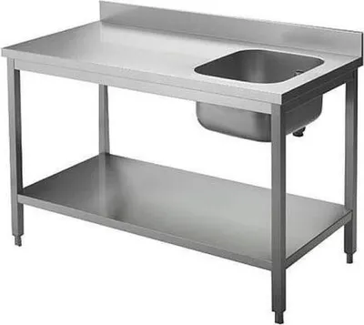 Produktbild von KBS Spültisch 1200x700x850 mm mit Aufkantung Becken links mit Grundboden