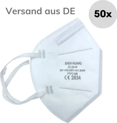 Produktbild von 50x Atemschutzmasken FFP2 NR EN149:2001 Mundschutz Maske Firelia Schutzmaske Gesichtsmaske OP Masken Staubmaske Atemschutz Mundmaske Eexi