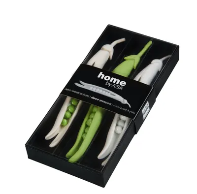 Image de ASA Vorteilset 4 Stück 3er Set Deko Erbsenschote grün deko 66766444 und Geschenk + Spende