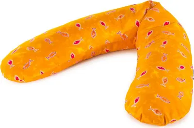 Produktbild von Theraline Stillkissen 'Das Original' Microperlen inkl. Bezug 190 cm, Farbe:87 Kükenspaß orange